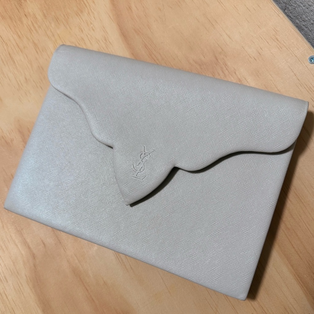 YSL Off White/Beige Envelope Clutch